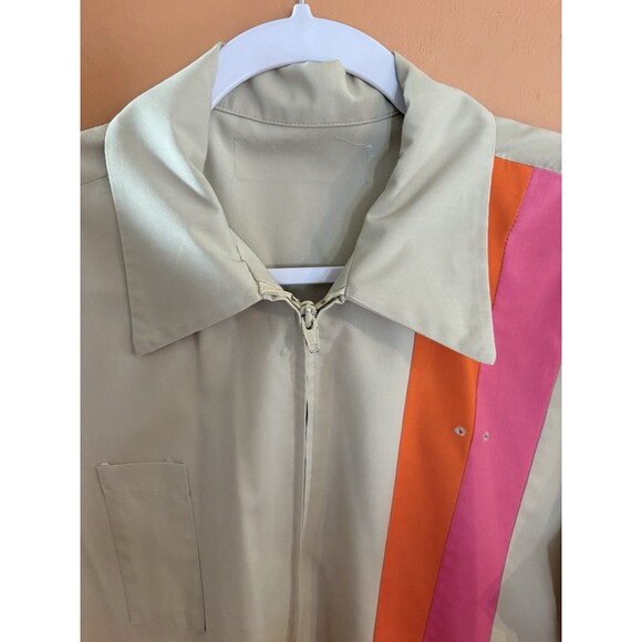 Setlowear Dunkin Donuts 80’s Zip Up Uniform Shirt Rare Unisex Large Lg Spo2dt - Picture 9 of 11